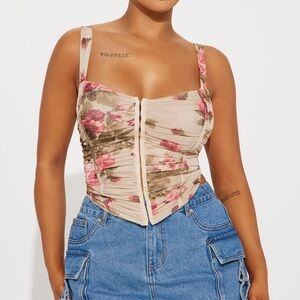 Fashion Nova Floral Ruched Blouse NWT